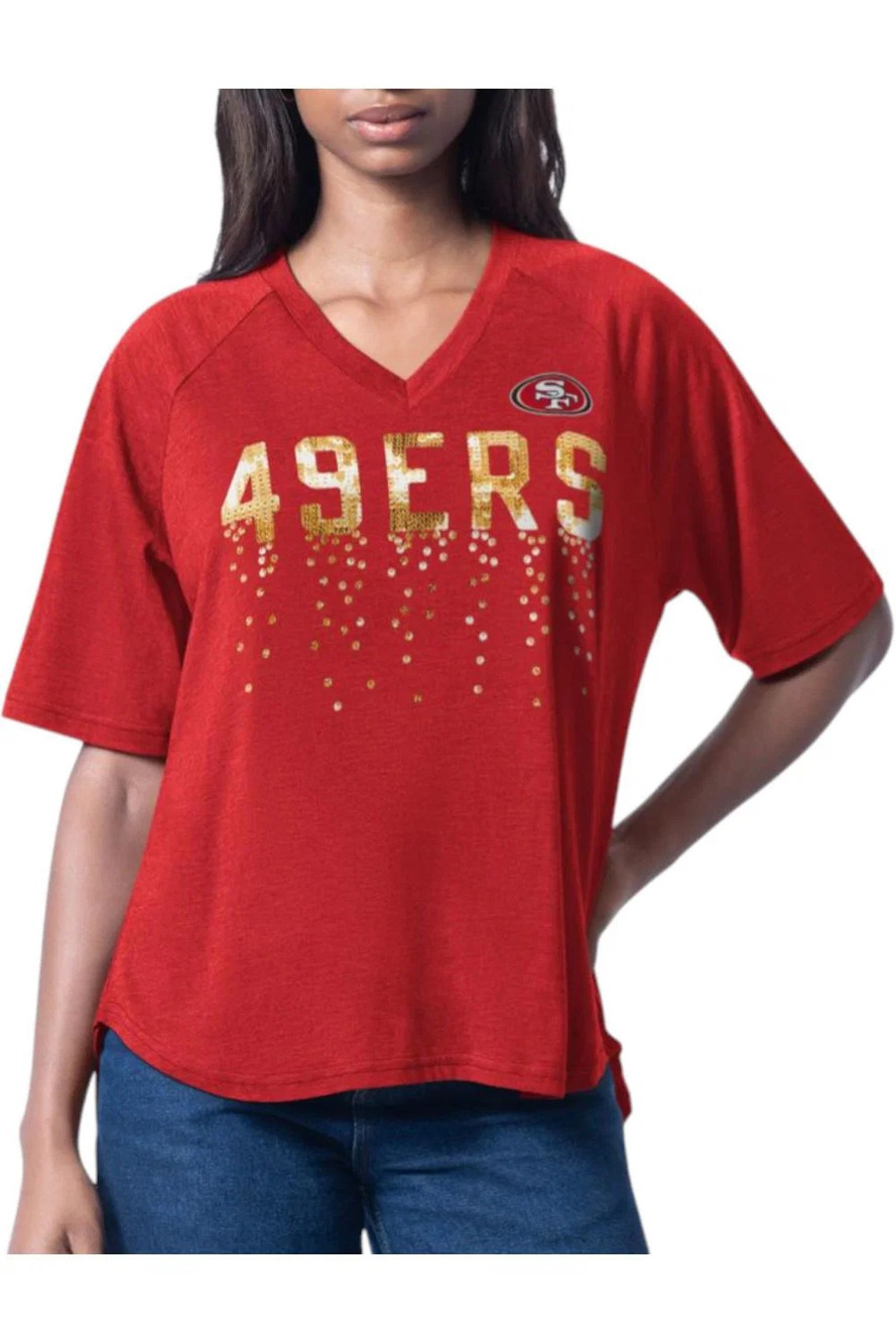 NFL Women's Sequin Top by Glll - 49ers - Regular